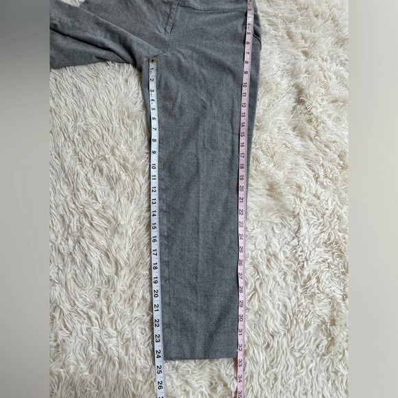 St. John Pants Size 4 Gray Trouser Sltraight Leg Wool Blend mid rise pockets - Picture 9 of 11